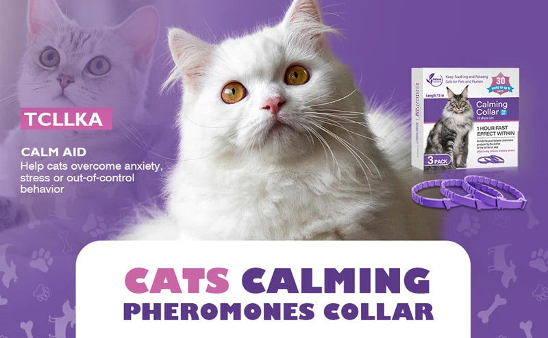 3/4 Pc Dogs Calming Pheromone Collars Cats Relieve Anxiety Adjustable Comfortable Collar For Puppy Kitten Large Pets Accessories