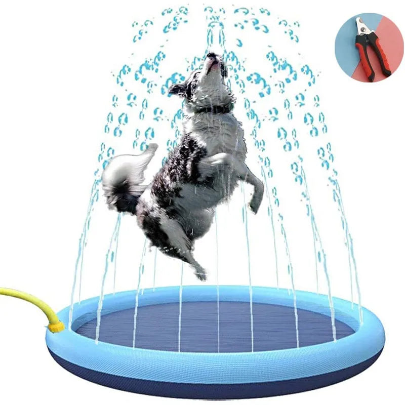 Dog Swimming Pool Pet Inflatable Spray Mat Dog Cooling Pad Outdoor Cat Interactive Fountain Toy Pet Sprinkler Pad Dogs Supplies