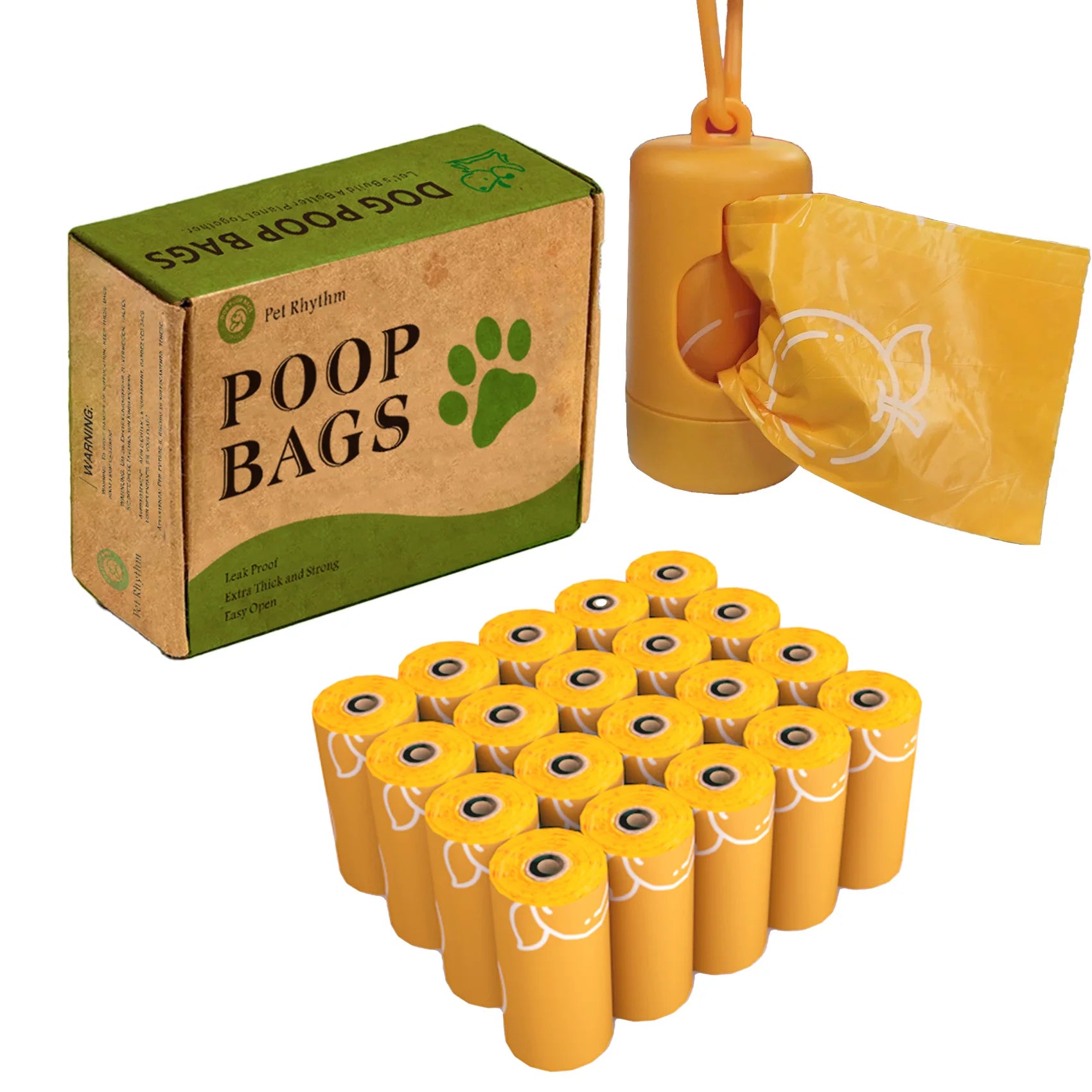 Photodegradable dog toilet bag with thickened and enlarged leak proof orange fragrance pet feces bag with dispenser