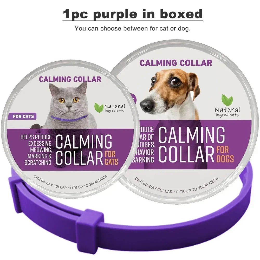 Natural Dog Pheromone Calm Collars Calming Collar for Dogs Cats Pet Relief Anxiety Stress Separation Relieve Bad Behavior 60Days