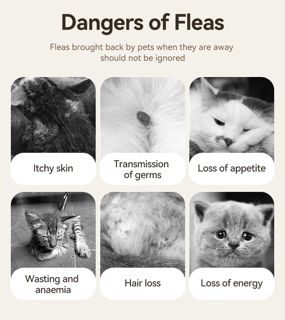 ROJECO Electric Flea Comb Anti Lice Grabber Brush Flea Removal Brush Multifunctional Comb Pet Dog Cat Hair Cleaner Accessories