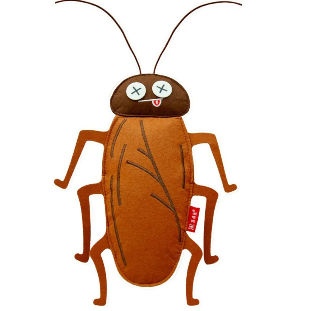 Simulation Insect Shape Cockroach Toy Fun Self-Hi Cat Simulation Toy Felt Catnip Bell Toy Boredom Relief