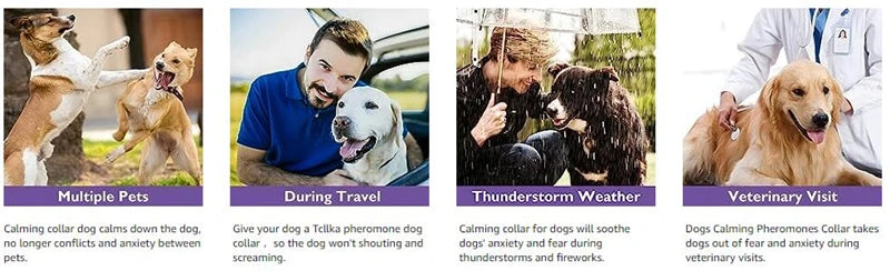 3/4 Pc Dogs Calming Pheromone Collars Cats Relieve Anxiety Adjustable Comfortable Collar For Puppy Kitten Large Pets Accessories