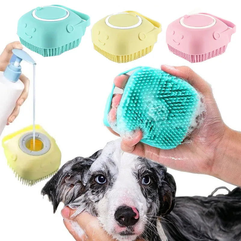 Pet Bath Brush To Bathe Grooming Dog Cats Comb Short Hair Brush Pet Cat Bathroom Cleaning Tool Silicone Dog Bath Massage Gloves