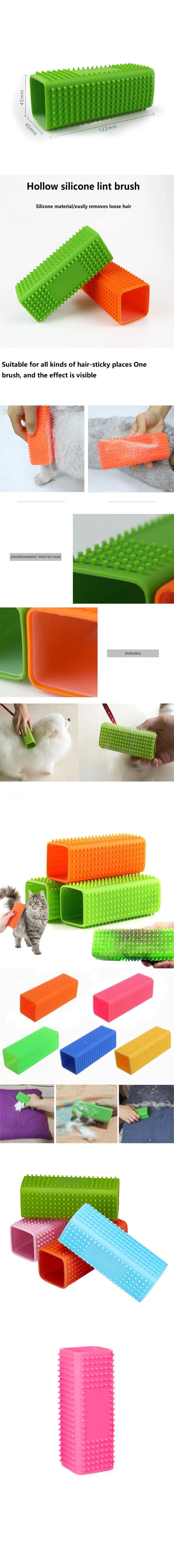 Car Animal Hair Brush for Dog Hair Short Brush for Dogs Long  Cat Pet Hair Silicone Hollow Rubber Cleaning Brush GSZ01