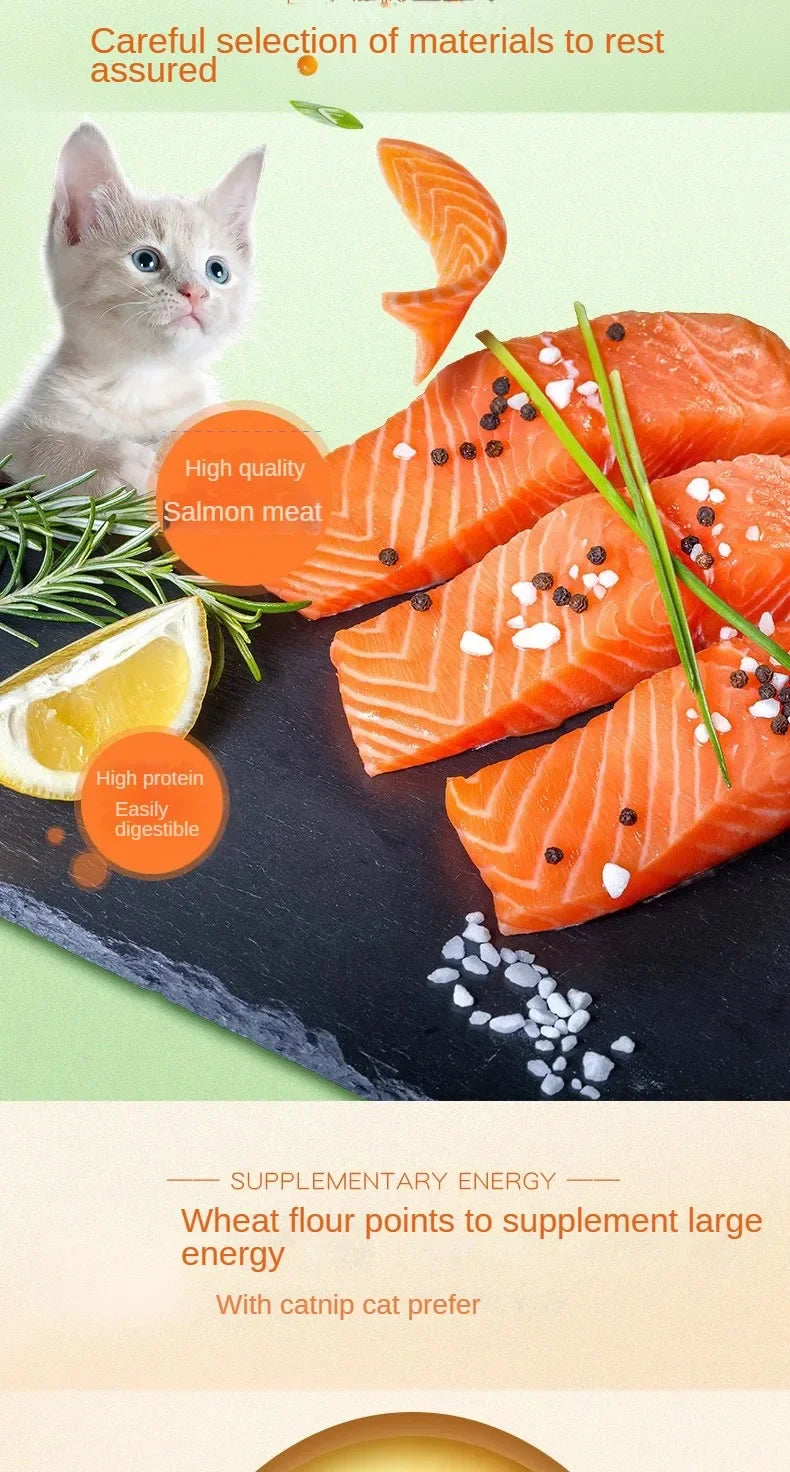 Chicken Breast Cat Snacks Freeze-dried Cat Treats Gain Weight Nutrition Hair Cheek Strips Cat Food Training Reward Kitty Snacks