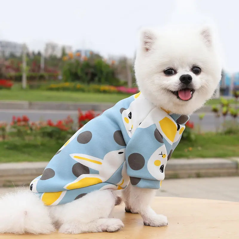 Small Dog Hoodie Coat Winter Warm Pet Clothes for Bulldog Chihuahua Shih Tzu Sweatshirt Puppy Cat Pullover Dogs