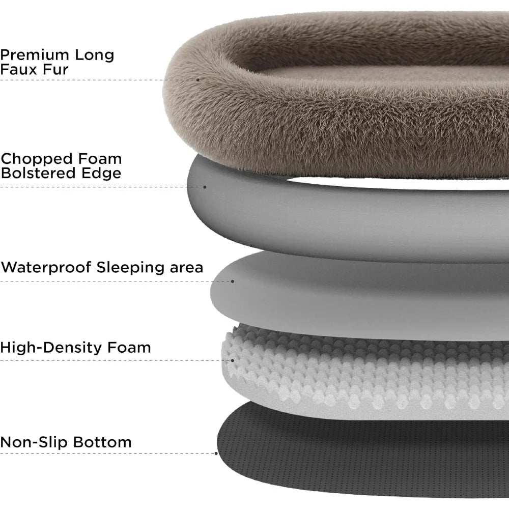 Human Dog Bed, 71.0 x 44.0 x 12.0 Calming Giant Human Dog Bed for Adults People Fits Pet Families with Storage Pocket, F