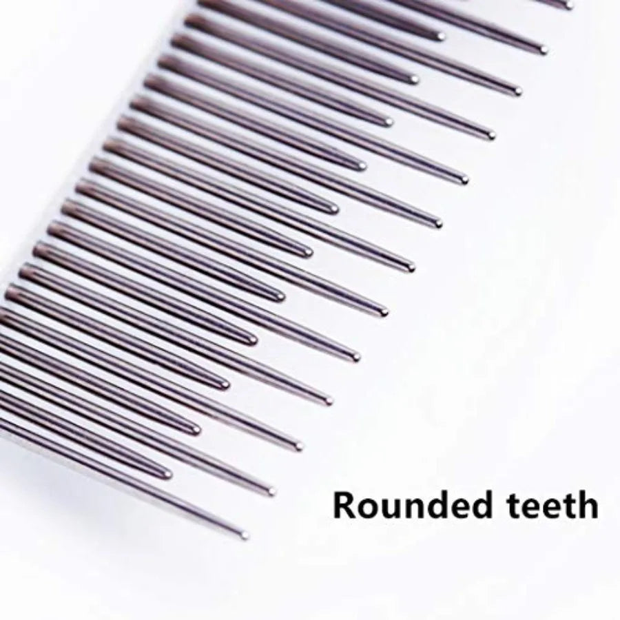 Long and Short Teeth Pet Comb for Dogs and Cats Essential Tool in Home Grooming Kit to Effectively Remove Knots Mats and Tangle
