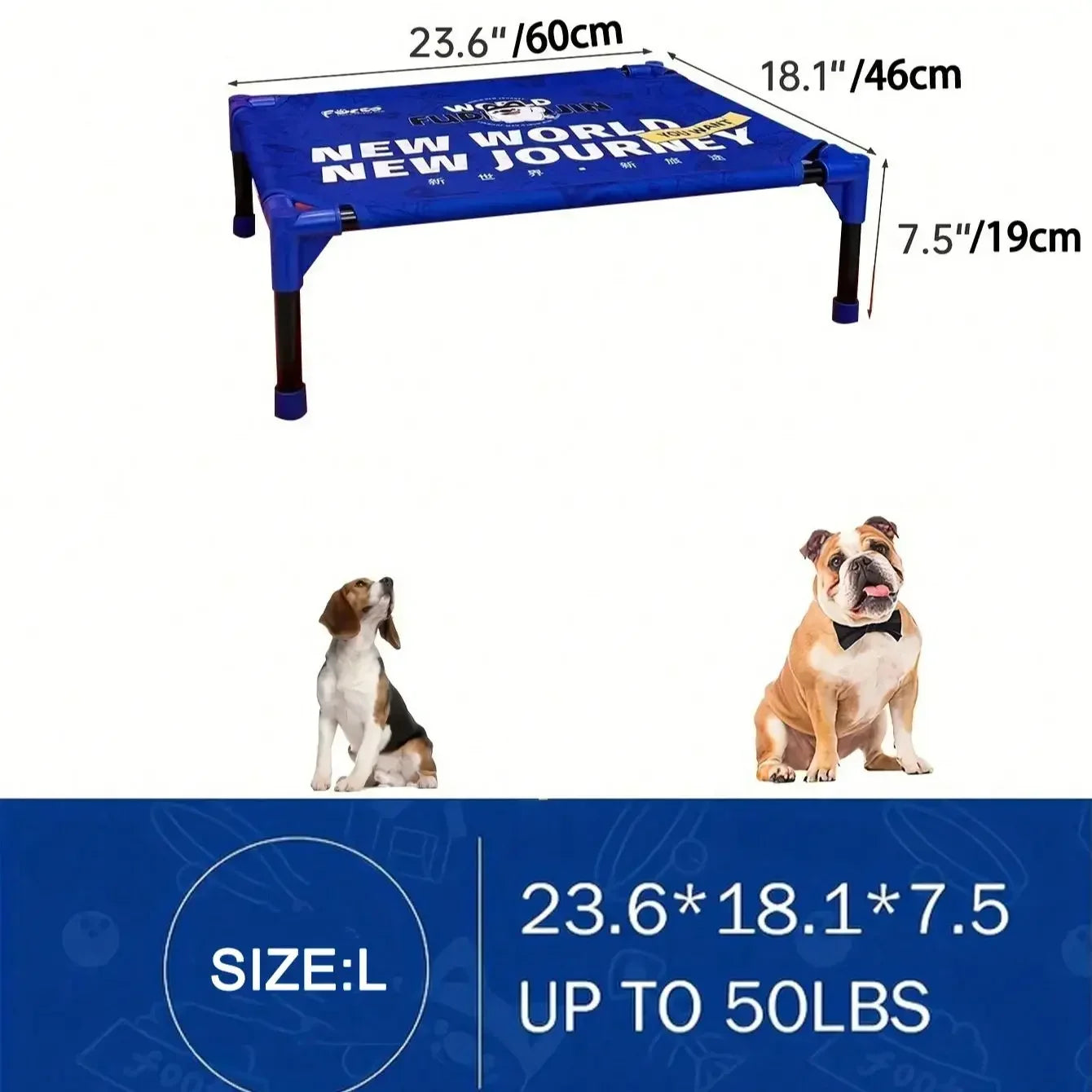 Elevated Dog Bed with Breathable Mesh | Portable Raised Pet Bed for Small, Medium & Large Dogs | Outdoor Cooling Dog Bed for Camping & Beach