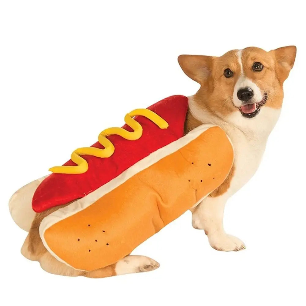 Fashion Funny Halloween Dog Costumes Dachshund Sausage Hot Dog Shaped Pet Apparel Gift Dressing Up Cat Party Costume Suit
