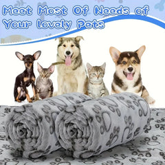 Pet Blanket Warm Comfortable Cat Dog Pads Winter Pets Supplies Cutting Flower Footprints Pet Mat Machine Washable Soft Blanket