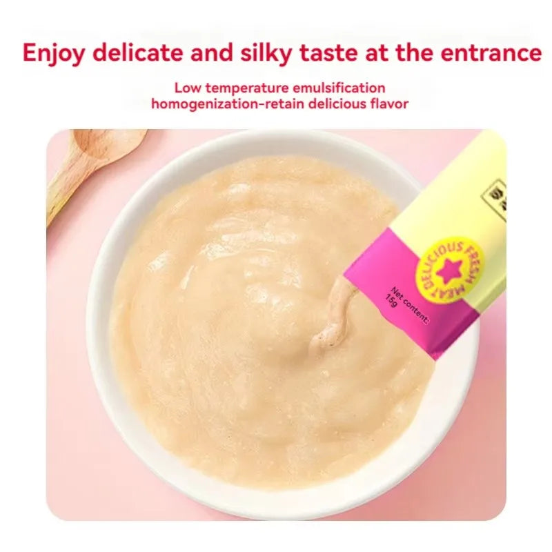 Cat food pet snacks 15g/piece liquid wet food tuna chicken canned hair cheek cat snacks