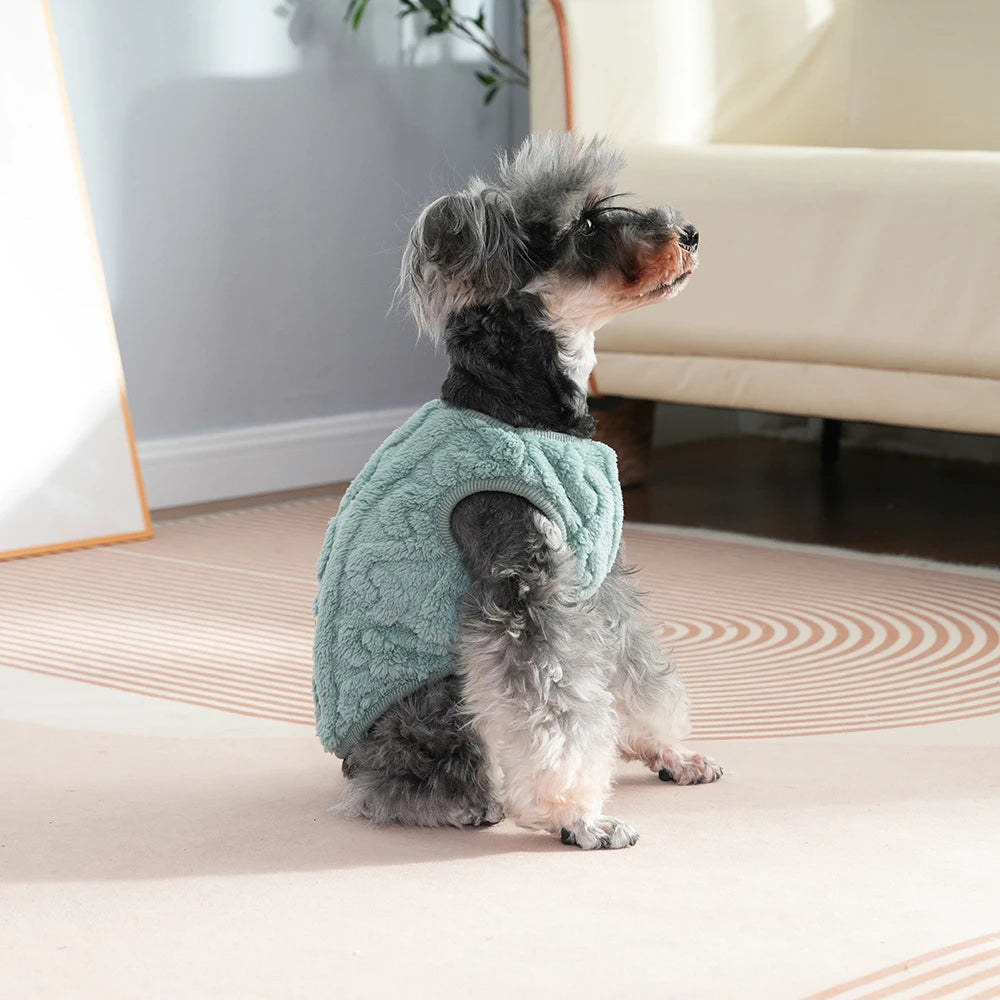 Fleece Warm Dog Cloth Sleeveless Soft Cozy Plush Vest Puppy Winter Overall for Small Medium Pet Sweatshirt  for Dog and Cat
