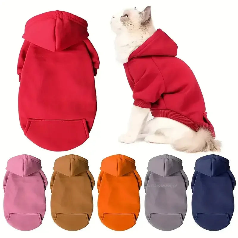 Autumn Winter Pet Cat Cotton Hooded Sweatshirts for Small Dogs Cats Clothes Warm Coat Puppy Hooded Sweats