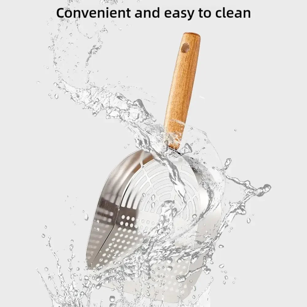 Steel Cat Litter Scoop Long Handle Pet Waste Shovel Cleaning Tool for Tofu Sand Litter Box Cats Supplies
