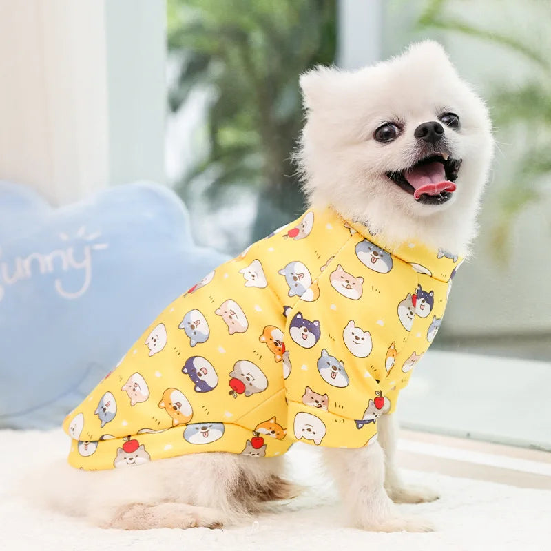 Small Dog Hoodie Coat Winter Warm Pet Clothes for Bulldog Chihuahua Shih Tzu Sweatshirt Puppy Cat Pullover Dogs