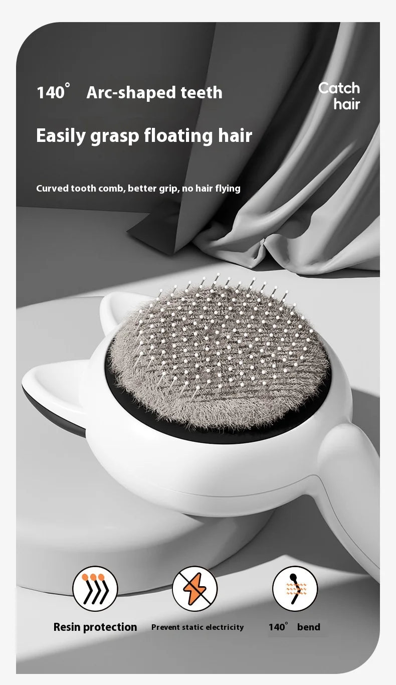 Self Cleaning Cat Brush Pet Grooming Tool Removes Loose Fur Magic Deshedding Comb for Cats Massage Slicker Brush Easy to Clean