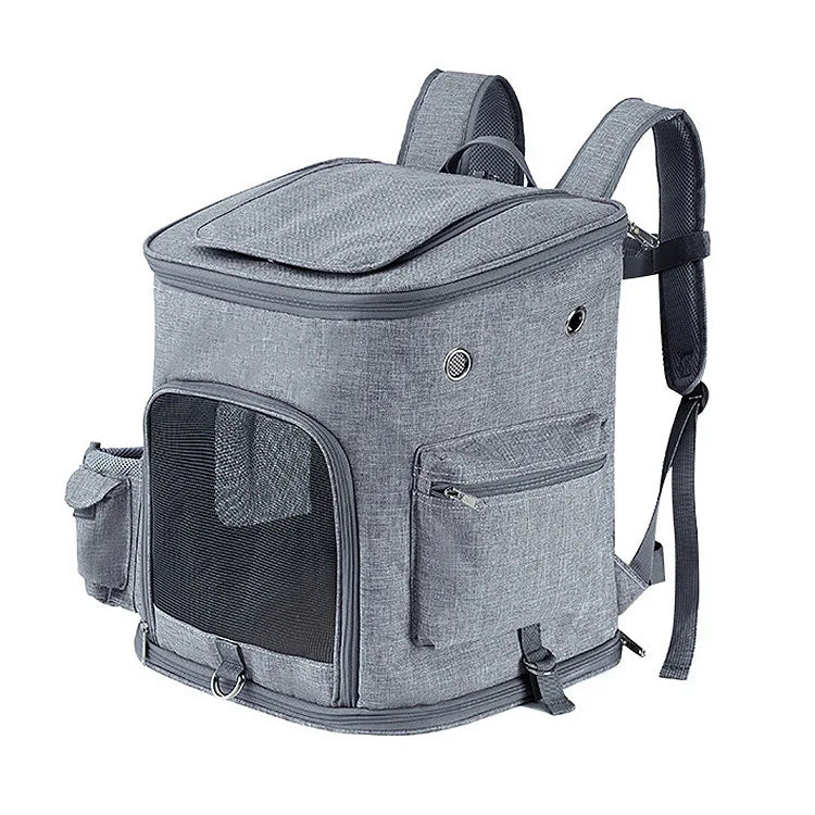 1 pcs Collapsible Dog Cat Backpack Carrier, Lightweight Foldable Pet Travel Bag with Breathable Mesh, Adjustable Shoulder Straps