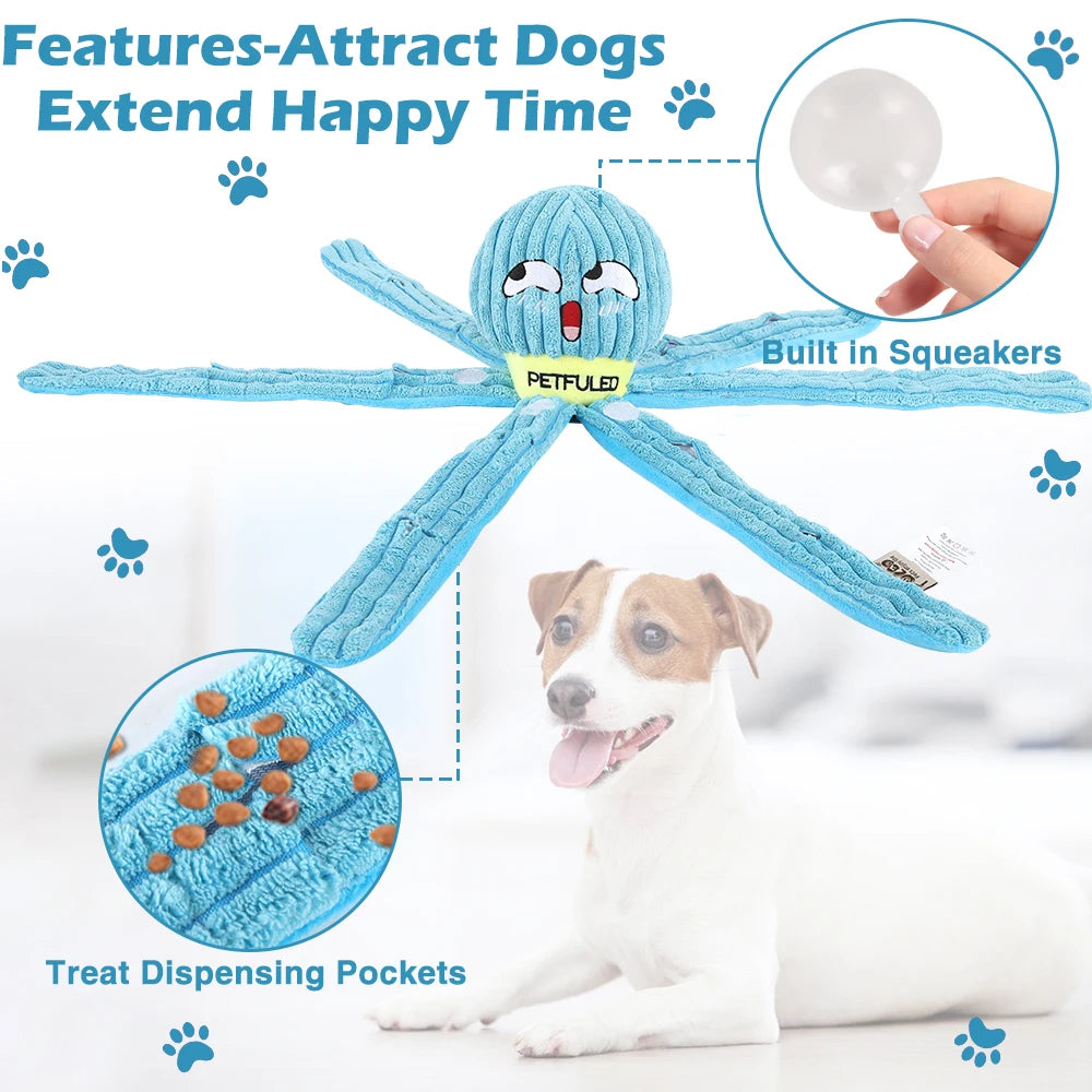 Valentine'S Day Dog Snuffle Toy dog plush octopus toys, dog puzzle games interactive puppy toys chew toys slow feeding games
