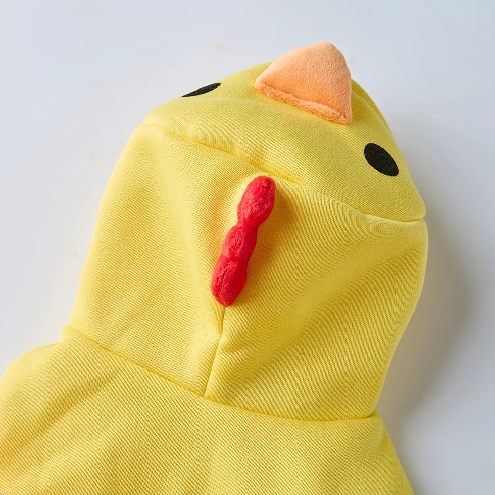 Dog Clothes Little Yellow Chicken Autumn/Winter Christmas Halloween Pet Costumes Holiday Party Bulldog Teddy Pet Apparel