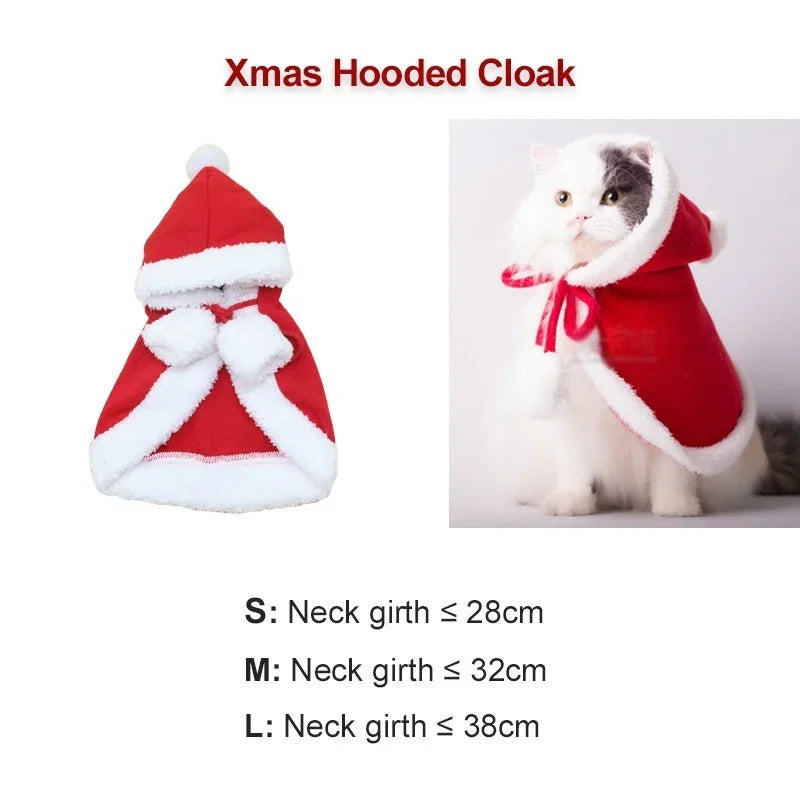 Pet Dog Cat Christmas Costumes Funny Santa Claus Costume for Dogs Cats Winter Warm Dog Cotton Clothes Funny Cute