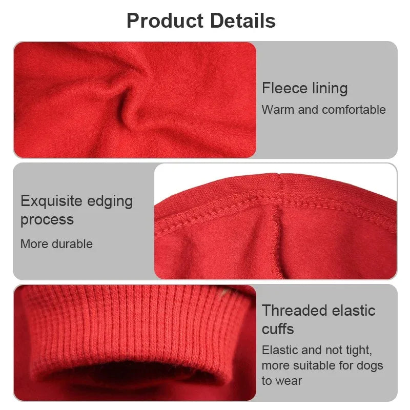 Adidog Autumn Winter Warm Dog Clothes Dog Hoodies Pet Warm Coat for Medium Large Dog Jacket Sweater Puppy French Bulldog Clothes