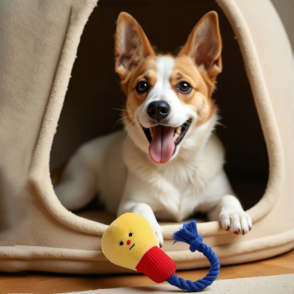 Cute Light Bulb Plush Dog Toy - Squeaky Pet Chew Toy Durable Soft Plush Toy for Cats Dogs Puppies Pet Supplies