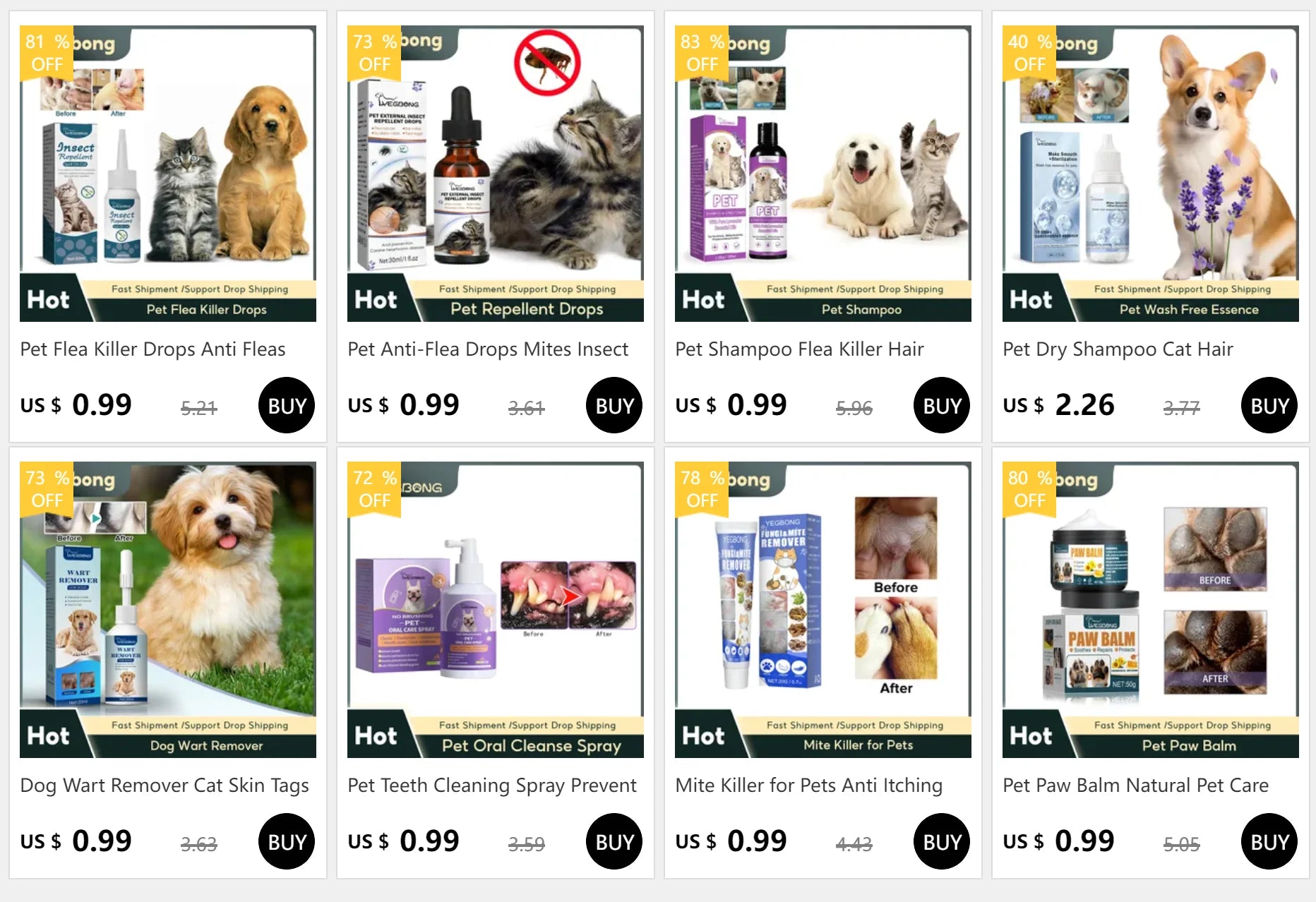 Yegbong Pet Health Drops Cats Dogs Balanced Nutrition Enhance Puppy Kitten Disease Immunity Multi Vitamin Pet Health Supplements