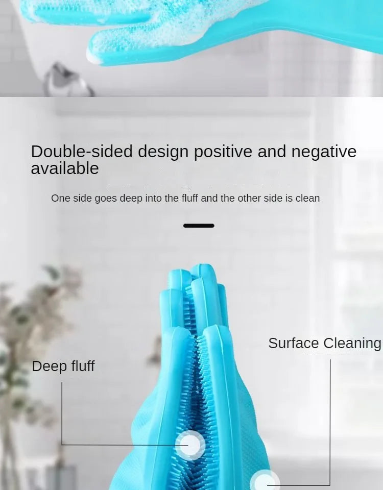 Magic Silicone Body Pet Bathing Gloves for Animal Perfect Bathe Shampoo Dog &Cat Brush Gloves