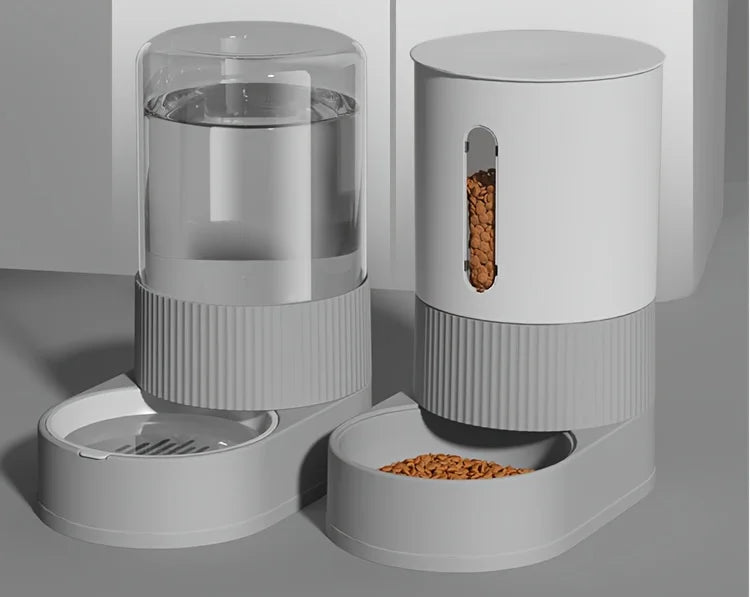 Large Capacity Cat Feeder Automatic Cat Water Dispenser Cat Food Bowl Gravity Food Storage Container for Cats Dogs Pet Supplies