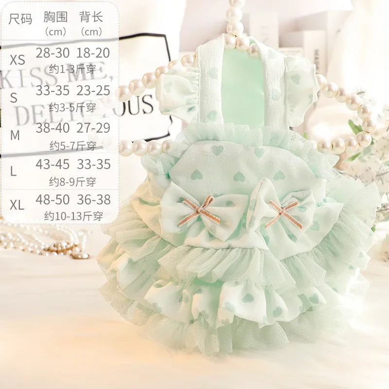 Dog clothes spring and summer thin cat princess skirt tutu skirt suspender lolita small dog teddy pet