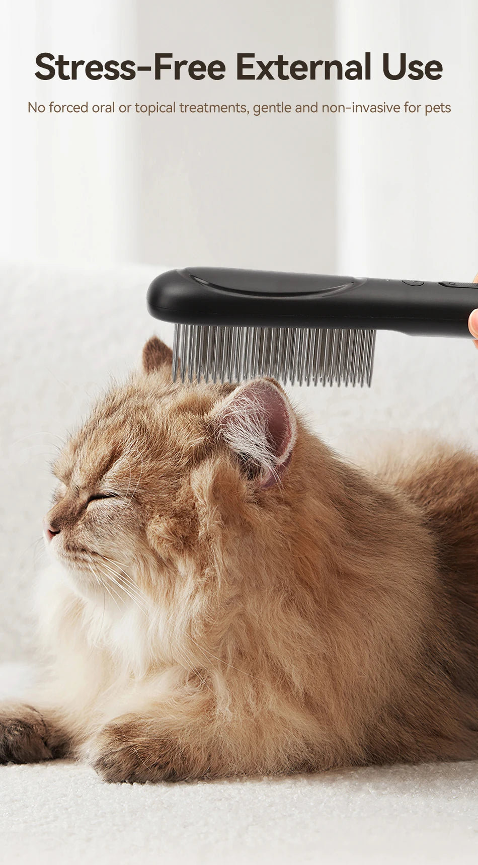 ROJECO Electric Flea Comb Anti Lice Grabber Brush Flea Removal Brush Multifunctional Comb Pet Dog Cat Hair Cleaner Accessories