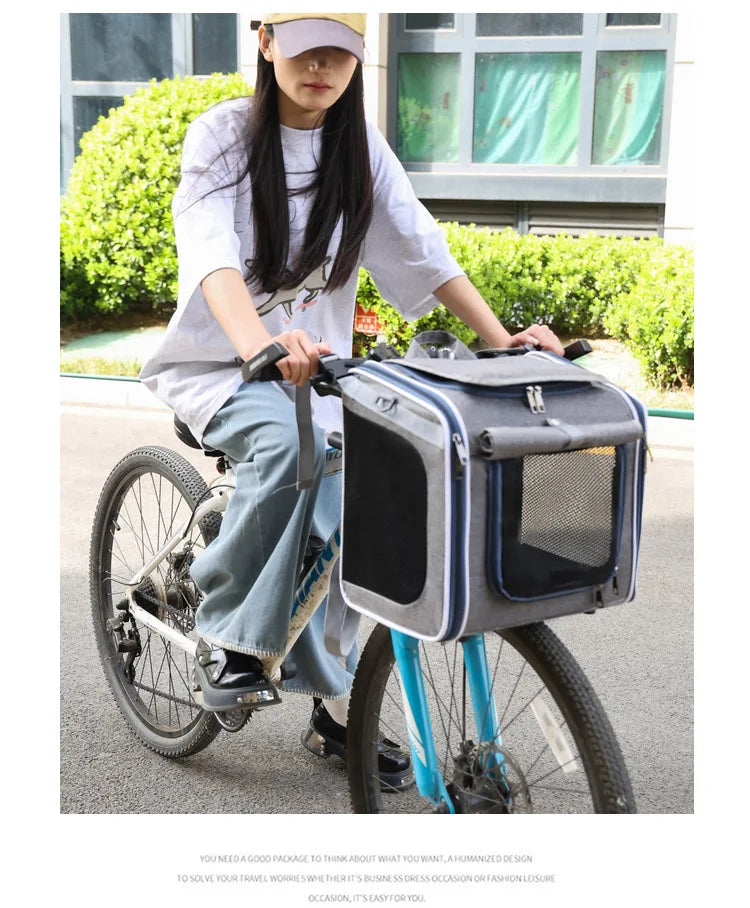 Mo Chong Car-mounted Pet Bag, a Portable Handheld and Backpack for Outdoor Use. Nordic-style Bicycle-mounted Cat Bag and Dog Bag