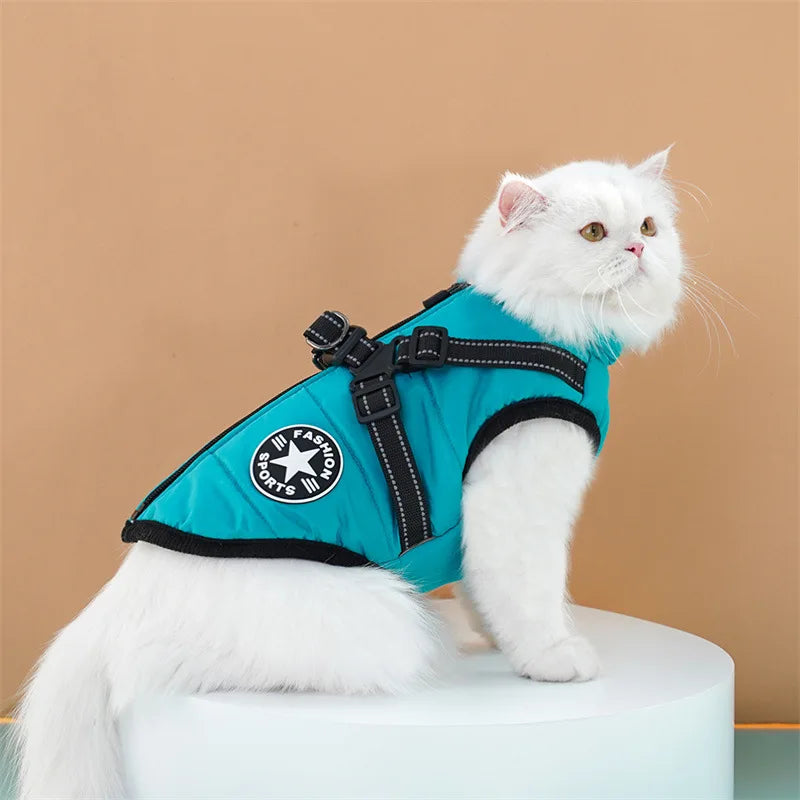 Thick and warm pet clothes, dog and cat cotton coats, winter chest and back, cat cotton vests, dog supplies