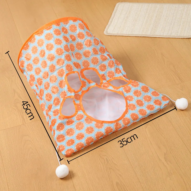 Cat Teaser Stick Collapsible Cat Tunnel Set With Rattling Paper Chewable Toys For Indoor Cats Kittens Interactive Safe Supplies