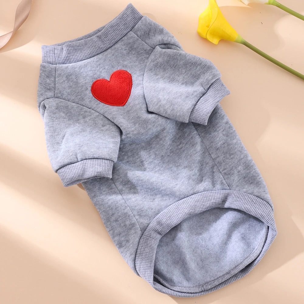 Medium Cat Sweater for Taddy Yorkshire Winter Warm Small Dog Hoodie Love Medium Thickened Cute Puppy Bipedal Clothes Accessories