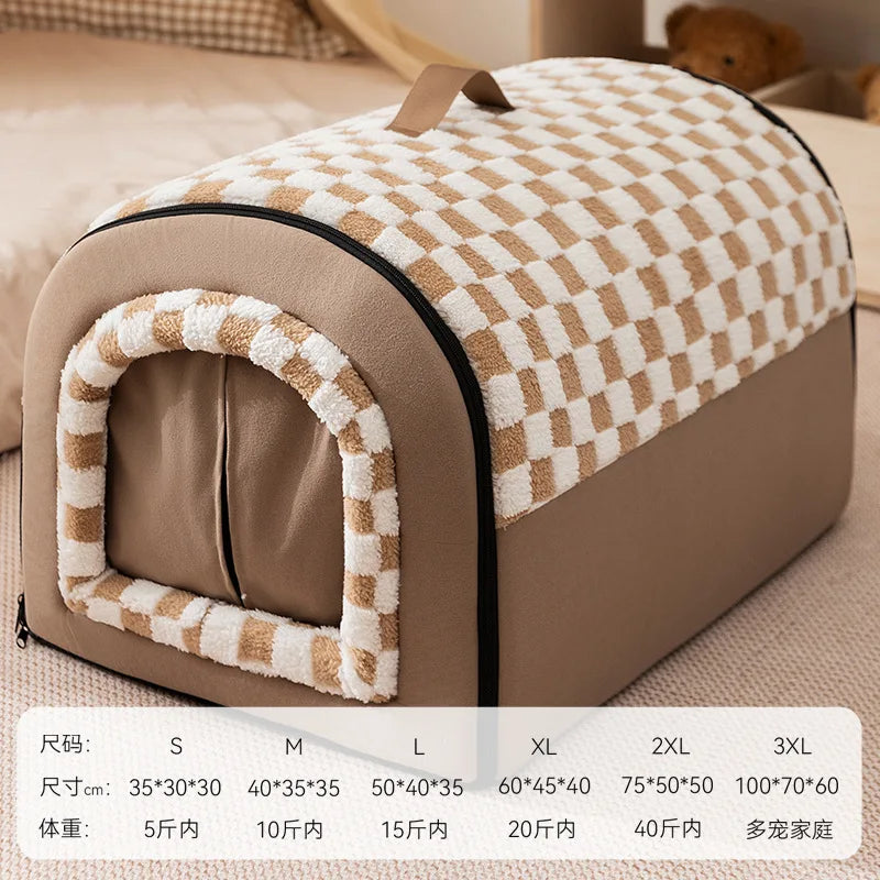Big Dog Kennel Warm Winter Dog House Mat Detachable Washable Dogs Bed Nest Deep Sleep Tent for Medium Large Dogs House Supplies