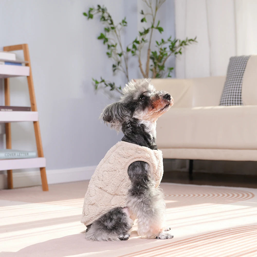 Fleece Warm Dog Cloth Sleeveless Soft Cozy Plush Vest Puppy Winter Overall for Small Medium Pet Sweatshirt  for Dog and Cat