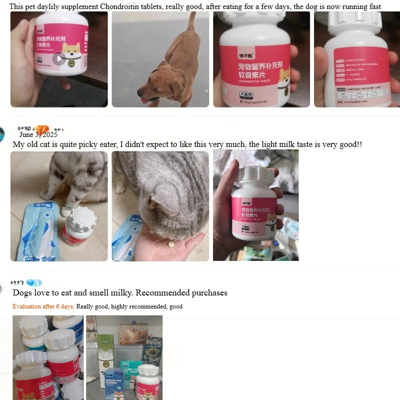 chanbuni Cat Food Food for Cats Cat Treats Treats for Cats Cat Calcium Tablets Joint Protection Exclusive for Pet Cats and Dogs