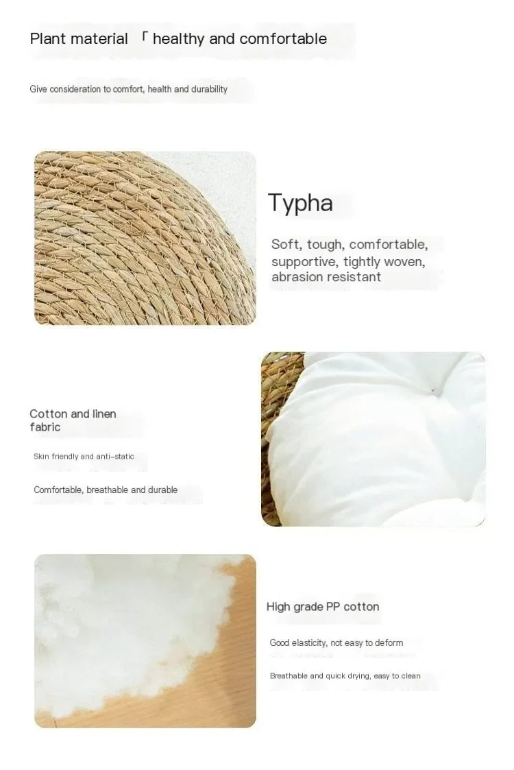 Four Seasons Universal Pure Handmade Vine Woven Cat Nest Seasonal Warmth Pad Detachable Washable Winter Pet Supplies Accessories