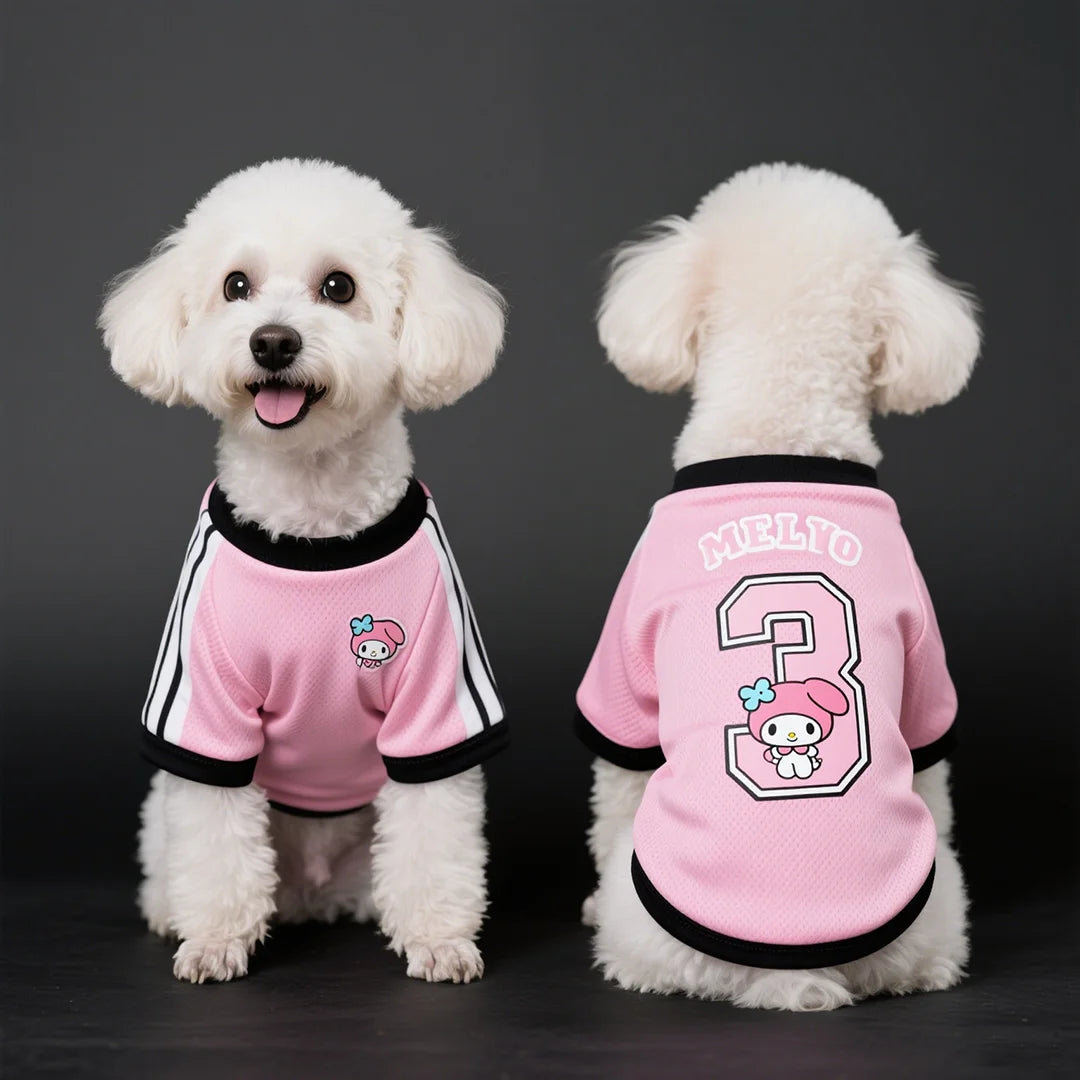 2025 Pet Dog Clothing Set Vests and T-Shirts Breathable and Cool Summer Apparel Brand Mellody IP Licensed Patterns Dog King