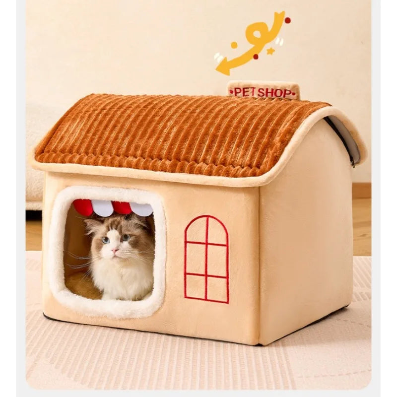 Winter Foldable Pet House Suitable for Puppies Kittens Puppies Cave Nests Portable Washable Dog Shelters Cat Nests Pet Supplies