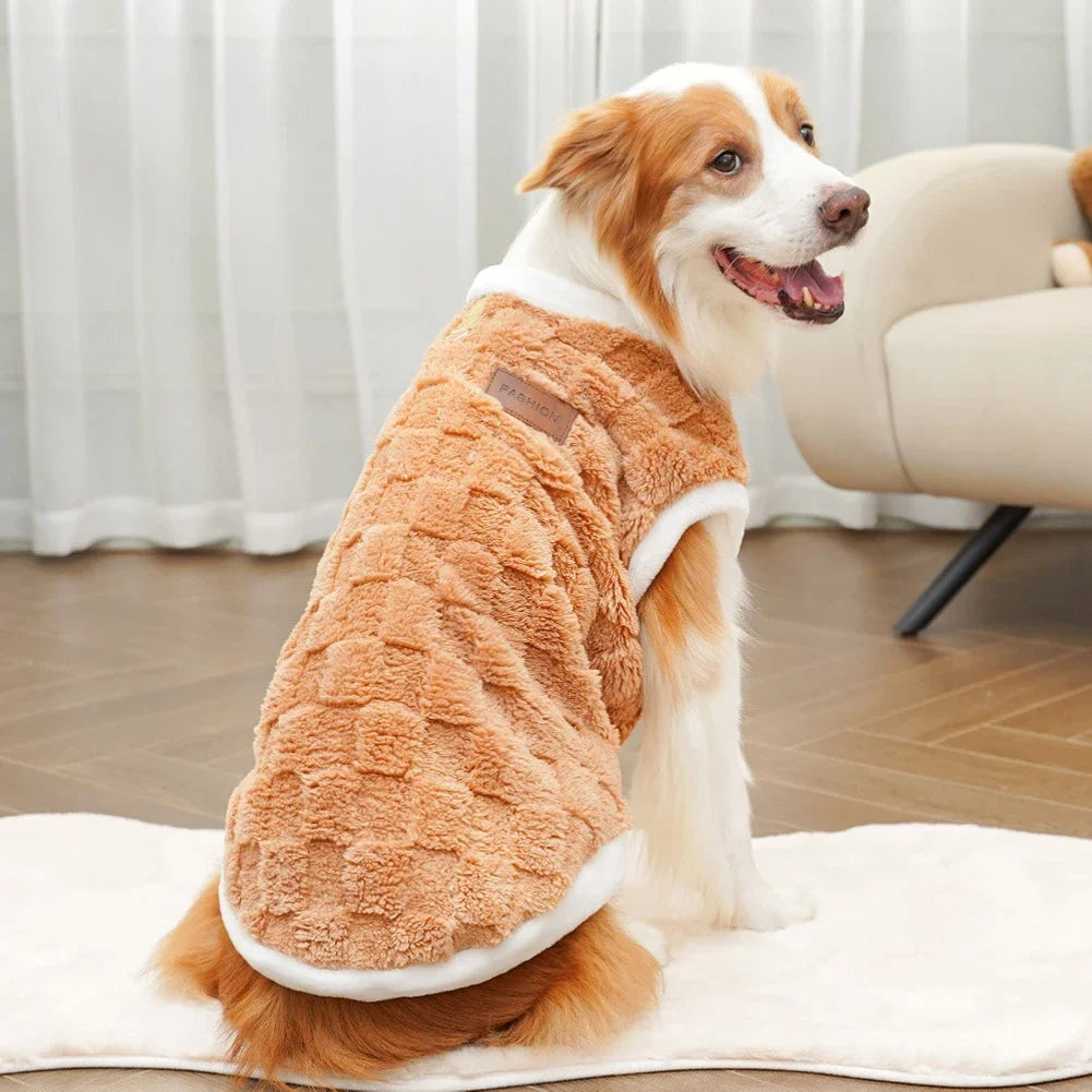 1.5-25kg Flannel Dogs Clothes Winter Warm Sweater Pet Clothing Golden Retriever Dog Coats Sweatshirt Pets Puppy Pullover Vest
