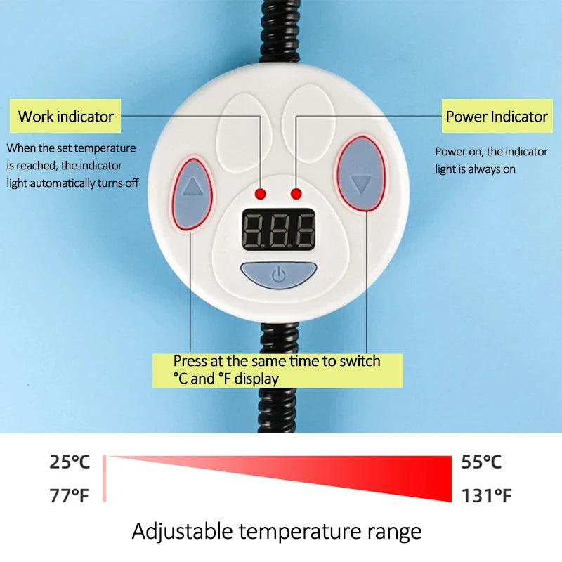 Waterproof Pet Heating Pad for Dogs & Cats – Electric Winter Warmer Blanket 45×60cm | Adjustable Temperature, Anti-Bite Wire & Auto Power-Off Safety