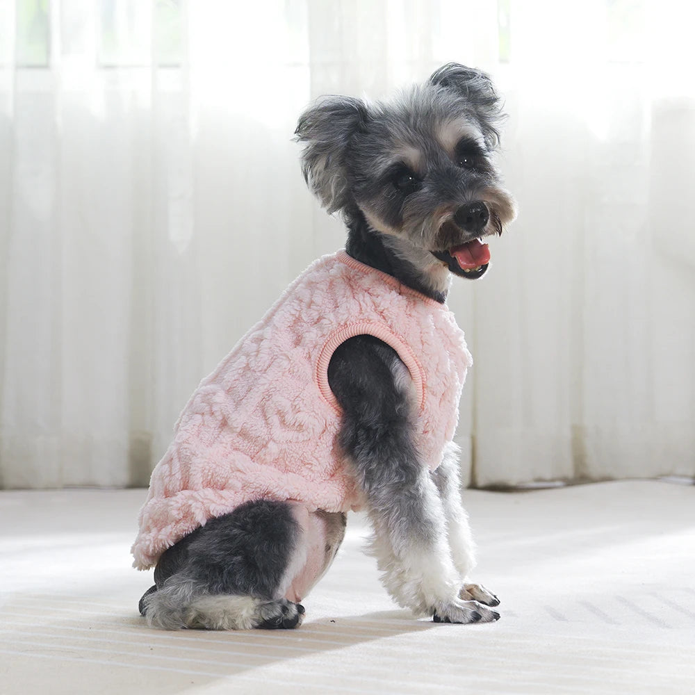 Fleece Warm Dog Cloth Sleeveless Soft Cozy Plush Vest Puppy Winter Overall for Small Medium Pet Sweatshirt  for Dog and Cat