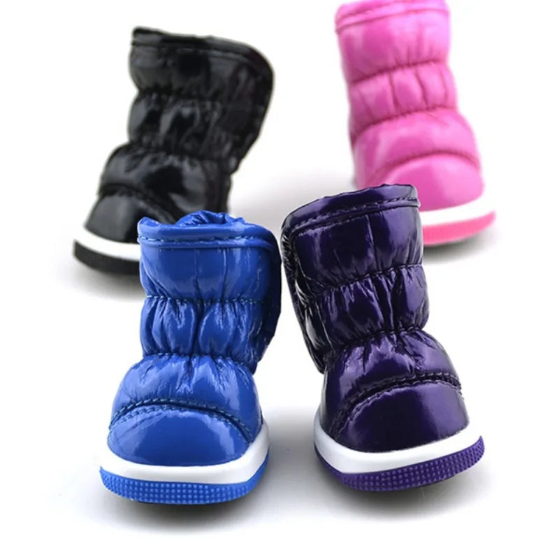4pcs/set Pet Dog Winter Rain Shoes Waterproof Dogs Snow Boots Puppy Dog Slip Shoes For Small Medium Dog Yorkie Shoes Footwear