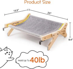 Mewoofun Cat Window Perch Cat Window Hammock Seat 2 in 1 Beige Cream Grey Pink Adjustable Steady Cat Bed for Indoor Cats for 40