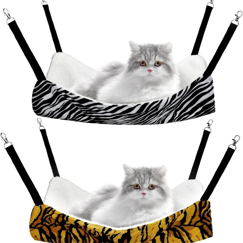 Plush Cat Hammock Autumn Winter Pet Mats for Cats Hamster Adjustable Hammocks Kitten Accessories Supplies Hanging Cage Bed