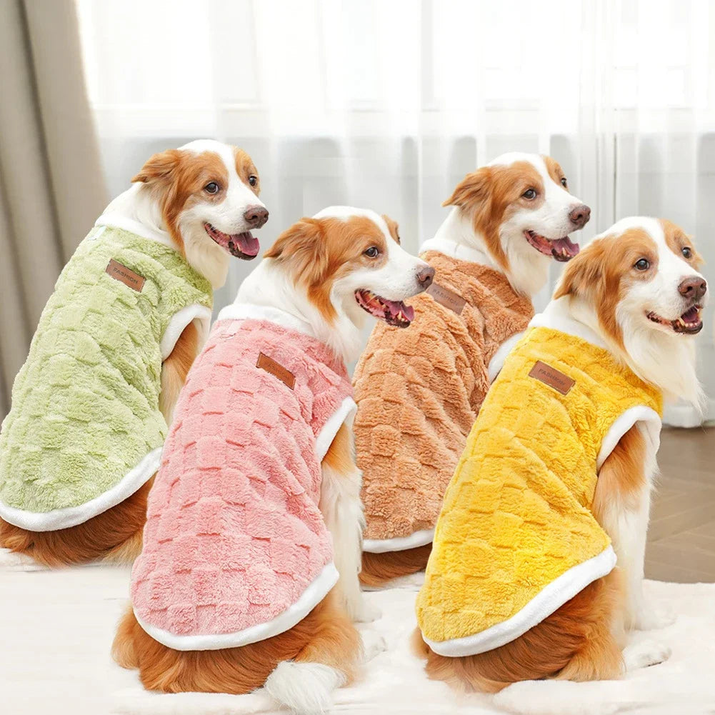 1.5-25kg Flannel Dogs Clothes Winter Warm Sweater Pet Clothing Golden Retriever Dog Coats Sweatshirt Pets Puppy Pullover Vest